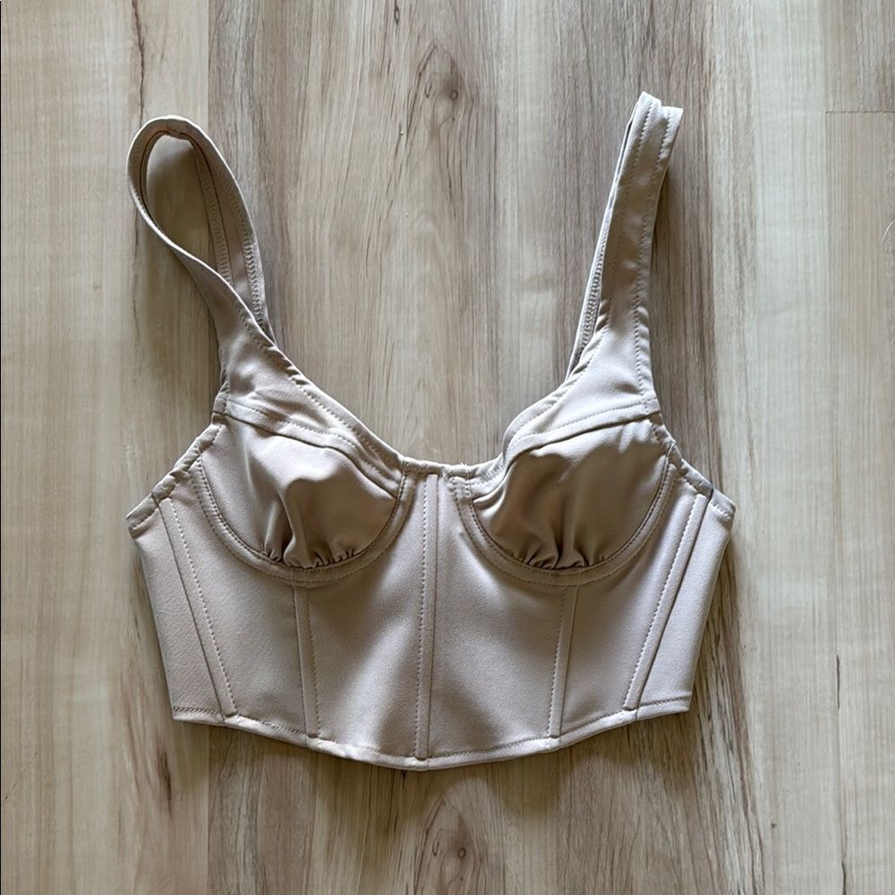 Fashion Nova Cream Corset Crop Top